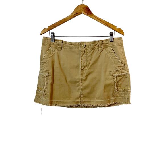 Vintage Y2k Old Navy Khaki Cargo Skirt Size 10 - Picture 1 of 6